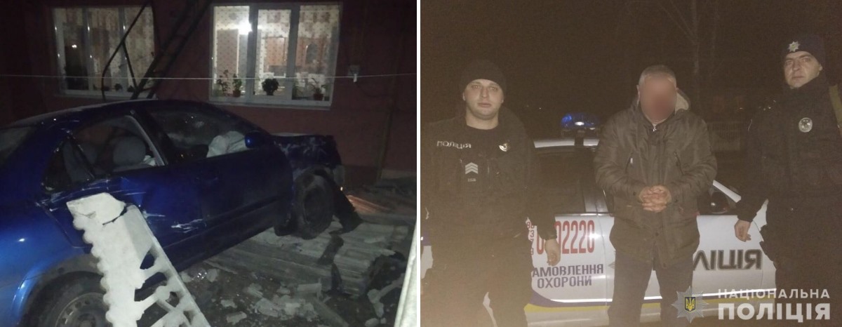 Под Киевом водитель Nissan сбил мужчину насмерть, врезался в дом и сбежал